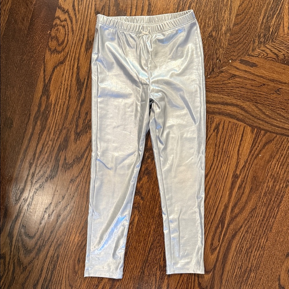 Pink Chicken Silver Leggings, Size 6.